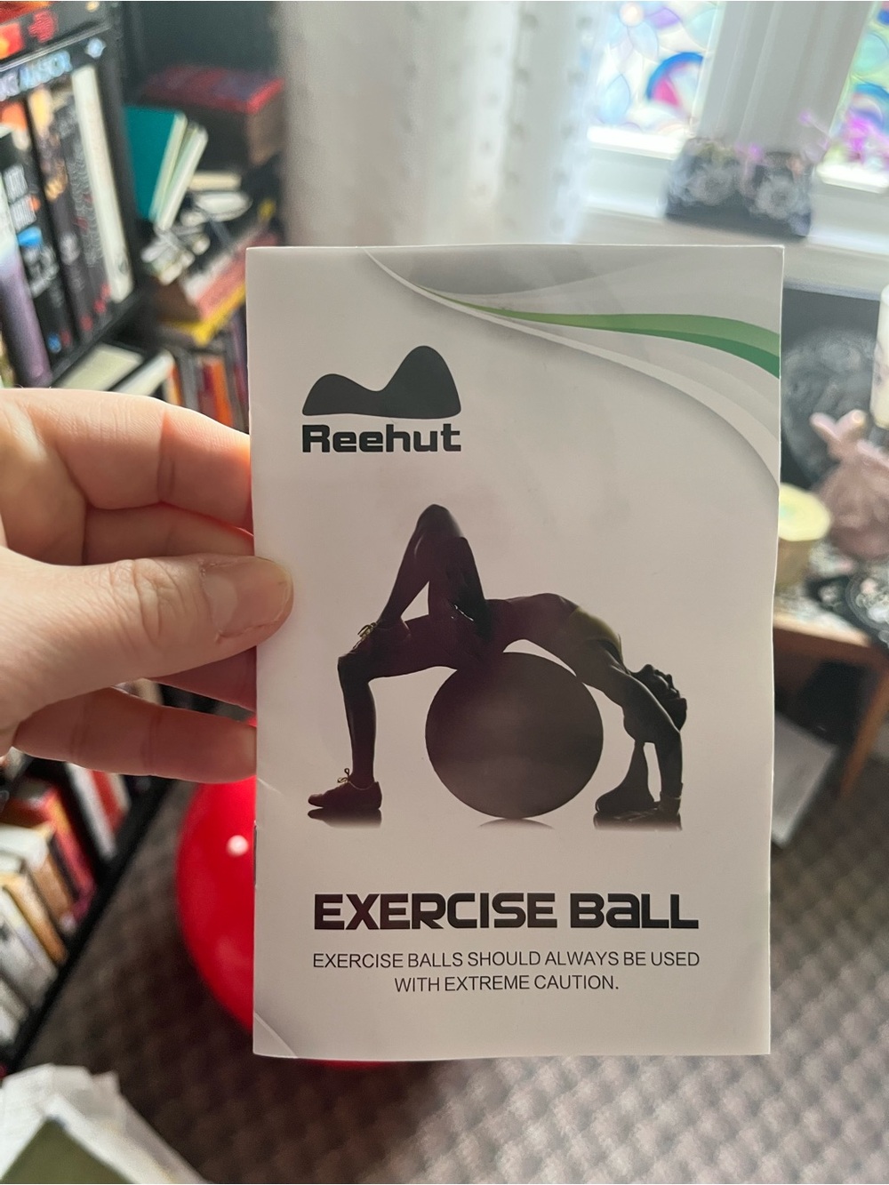 Red Exercise Stability Ball - Picture 4 of 8